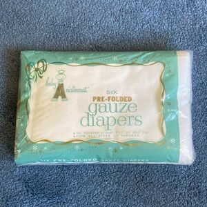 Baby Aristocrat Pre-Folded Gauze Cloth Diapers Vintage pack of 6 NOS